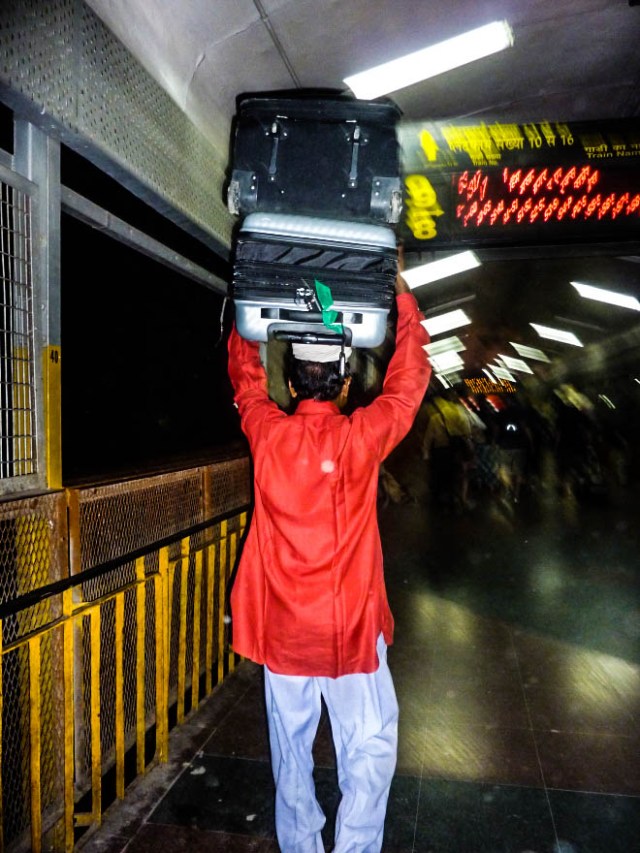 Negotiating Delhi Station at night. Negotiating Delhi Station at night.