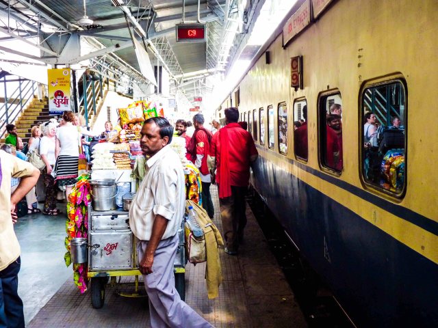 The busy platform concourse at Ajmer.