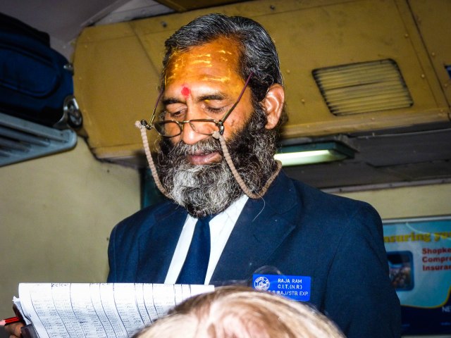 The Shatabi Express ticket conductor. The Shatabi Express ticket conductor.