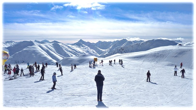 View towards Colle Delle Mine (main peak centre) from The Corosello.