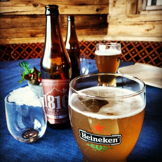 Cloudy local Italian Birra in the Rifugio.