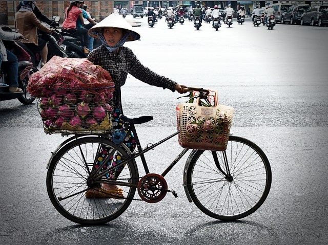 Dodging mopeds and bikes in Saigon