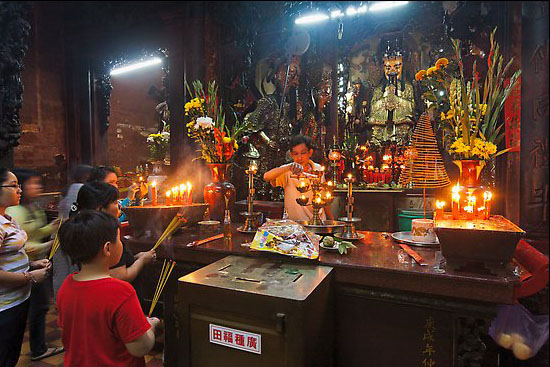 Inside the temple