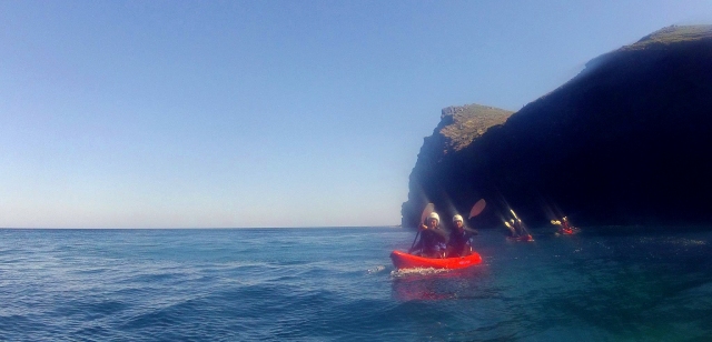 Sea-Kayaking along the rugged coastline