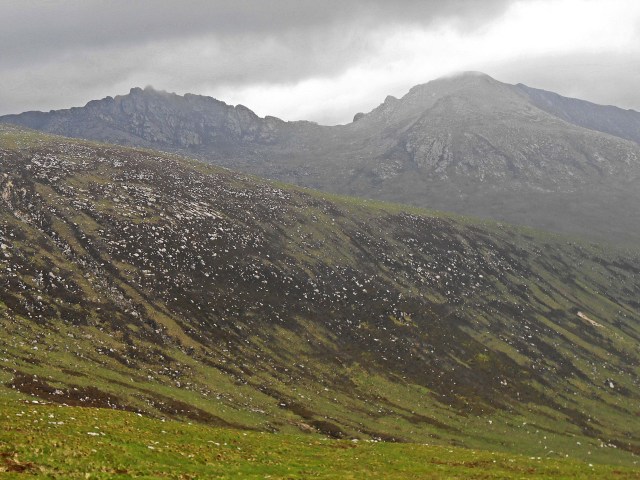 The high mountains of Arran in the background