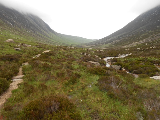 What would normally be a famous view along Glen Sannox if it were not for low clouds and mist