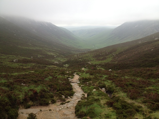 The descent path from The Saddle down into Glen Rosa