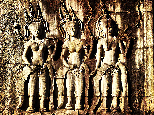 Bas relief - Unknown Temple, Ankgor Wat, Cambodia