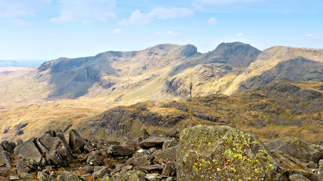 The Scafell Massif with Great Moss just seen below