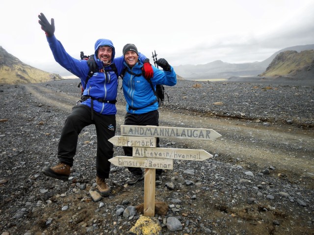 At the halfway sign with our effervescent guide Gulli 