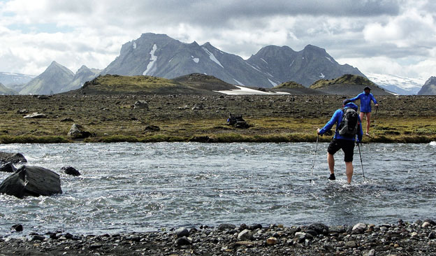 Epic glacial river crossing