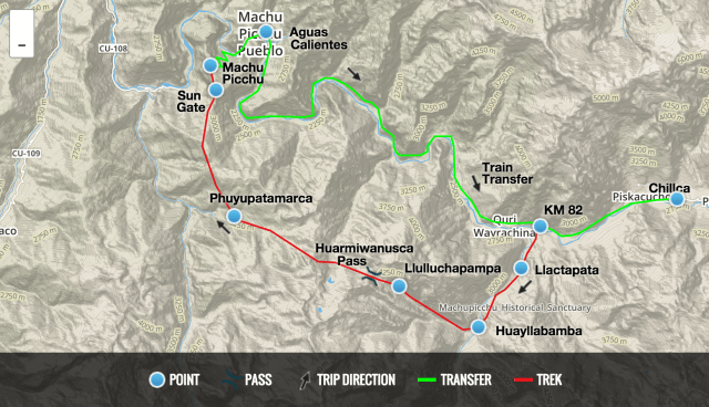 The Inca Trail Route Map